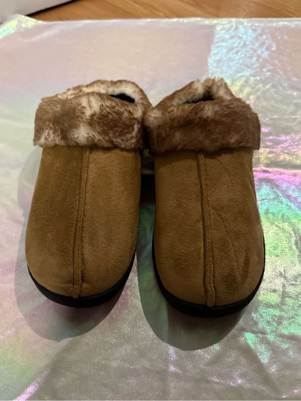 NWT Hometop Women’s Brown Faux Fur Clog Slippers Size40-41